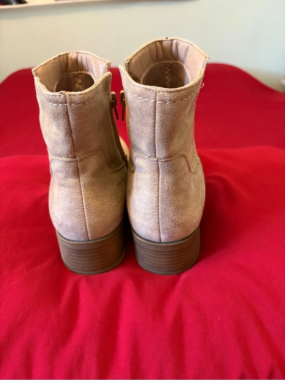 Frye And Co. Tan Low Heel Ankle Booties